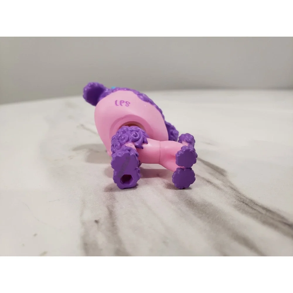 Littlest Pet Shop G7 Series 1 #2 Purple Pink Poodle‎ Purple Eyes LPS Dog